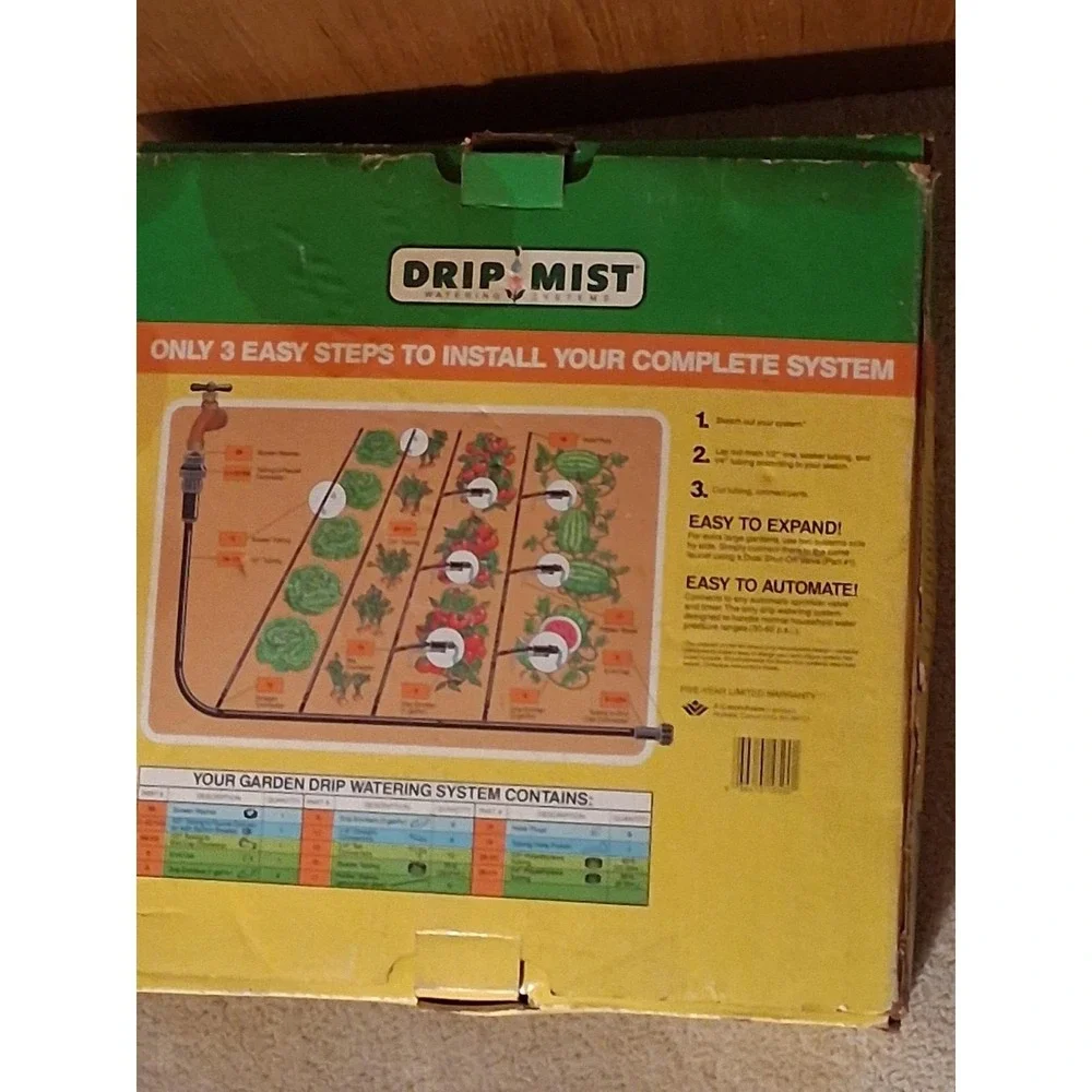 Vintage Drip Mist K105 Garden Drip System NOS New Complete Kit 225 Sq‎ Ft